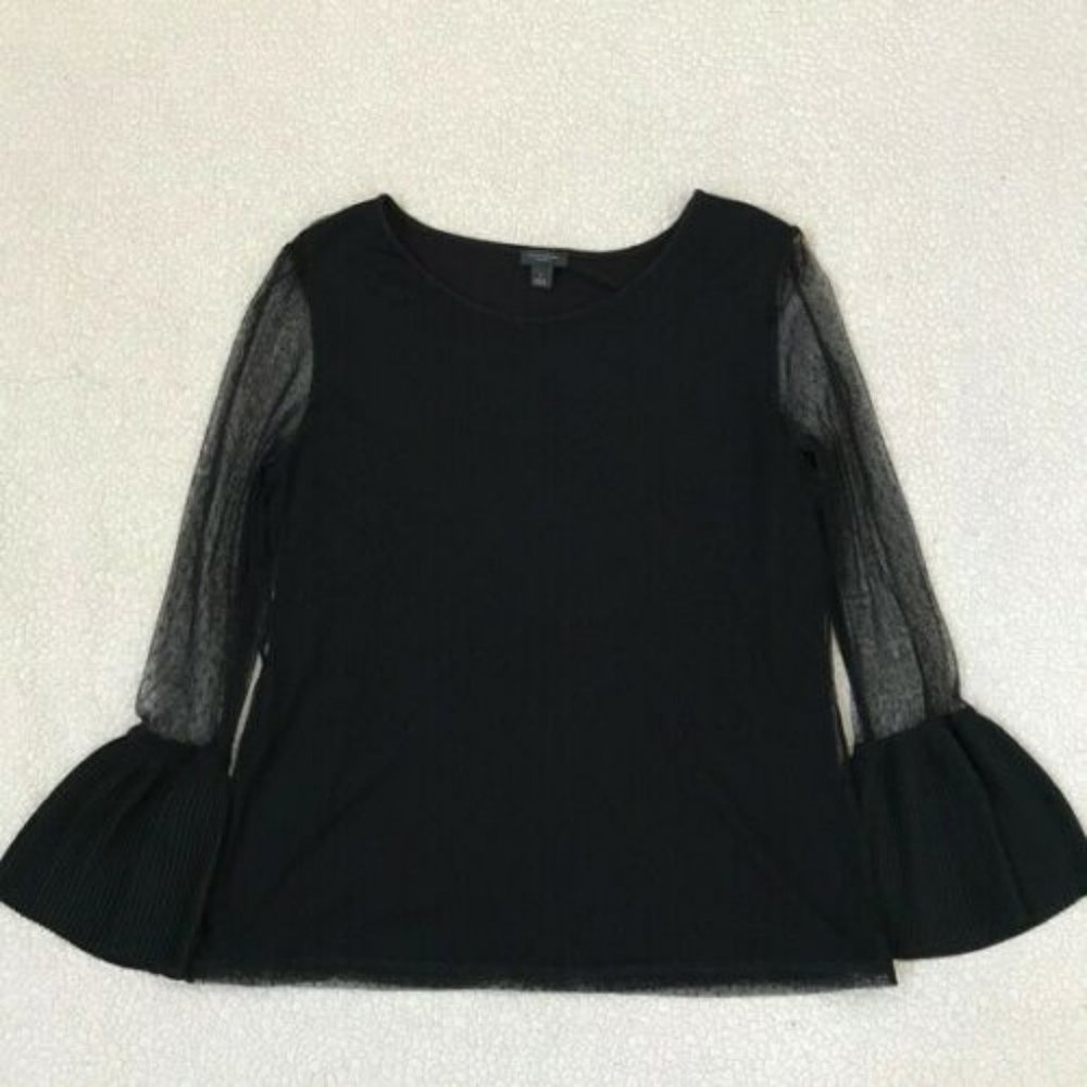 Ann Taylor Sheer Bell Sleeve Top